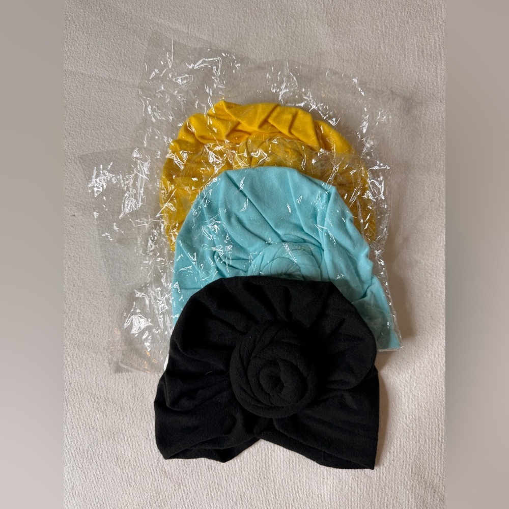 Kids Turban Set - Black, Yellow, and‎ Blue